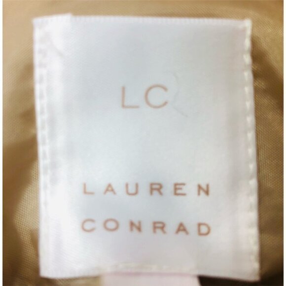 LC Lauren Conrad Womens Tan Faux Shearling Fuzzy Teddy Jacket Coat Sz XL New - Picture 10 of 11